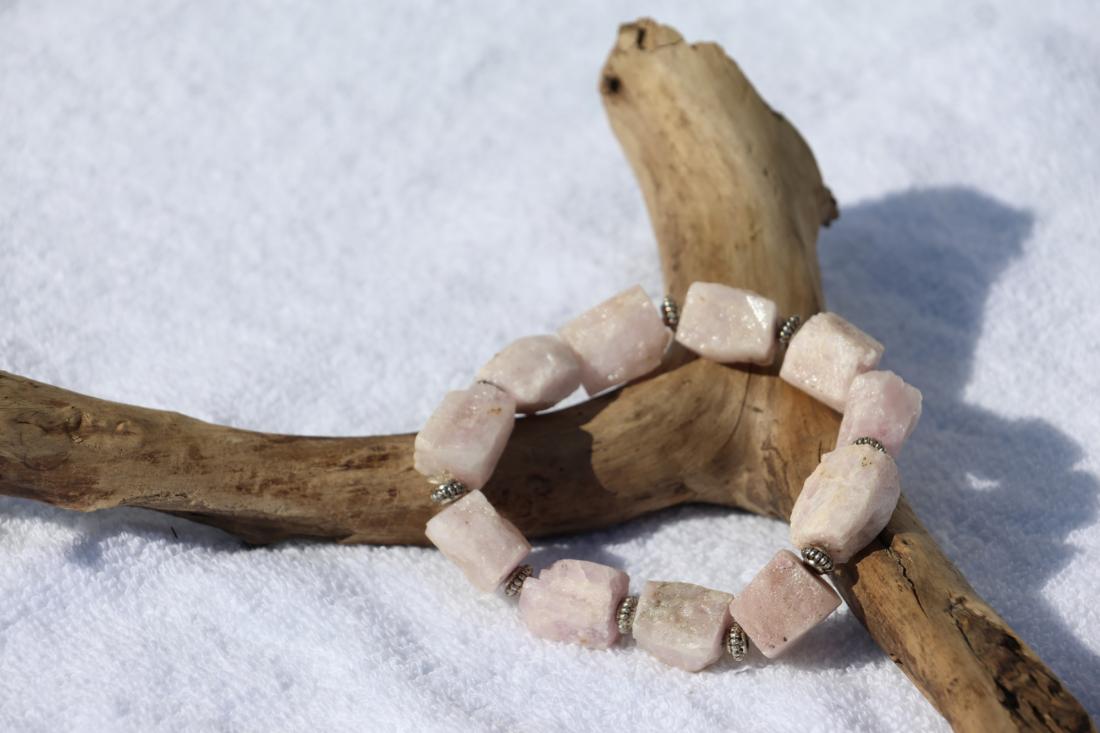 Bracelet Kunzite brute